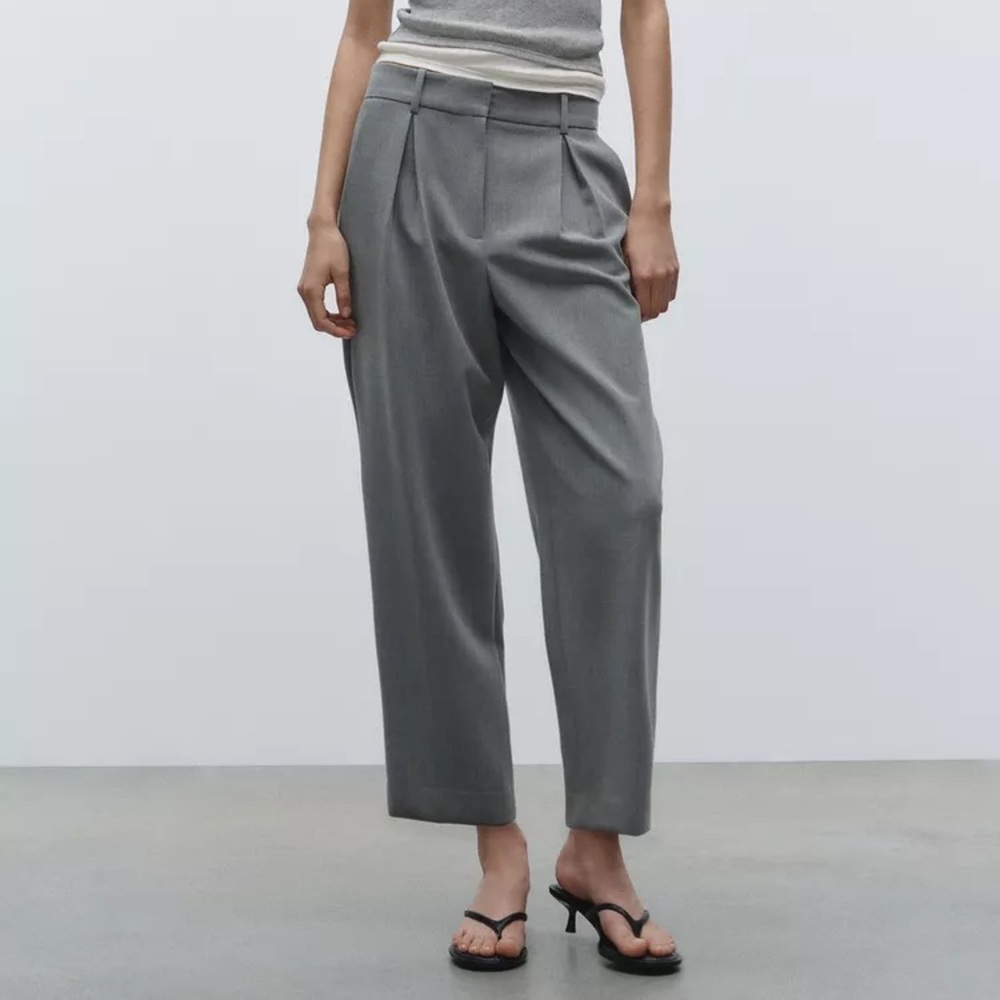 Zara Gray Tailored Trousers Size M